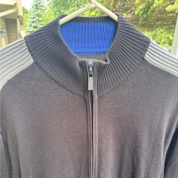 Kenneth Cole Reaction Black and Gray Cardigan Sweater - Picture 2 of 3